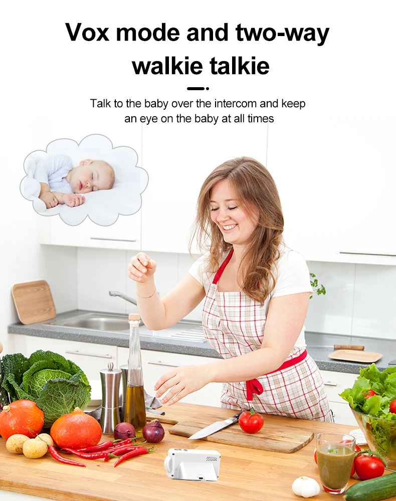 

2.8Inch Screen 720P Baby Monitor Temperature Lullaby Feeding Remind Cry Detection Babysitter Nanny Cam Intercom Baby Camera
