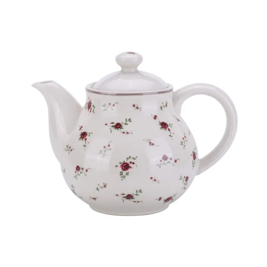 

Teapots with Lids,Vintage Teapot Beautiful Rose Design,Floral Ceramic Tea Pot Large for Kitchen and Dinning,China Teapot for Aft