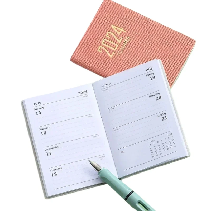 2025 A7 Agenda Book Mini Portable Diary Weekly Planner Notebooks To Do List English Notepad With Calendar School Office Supplies