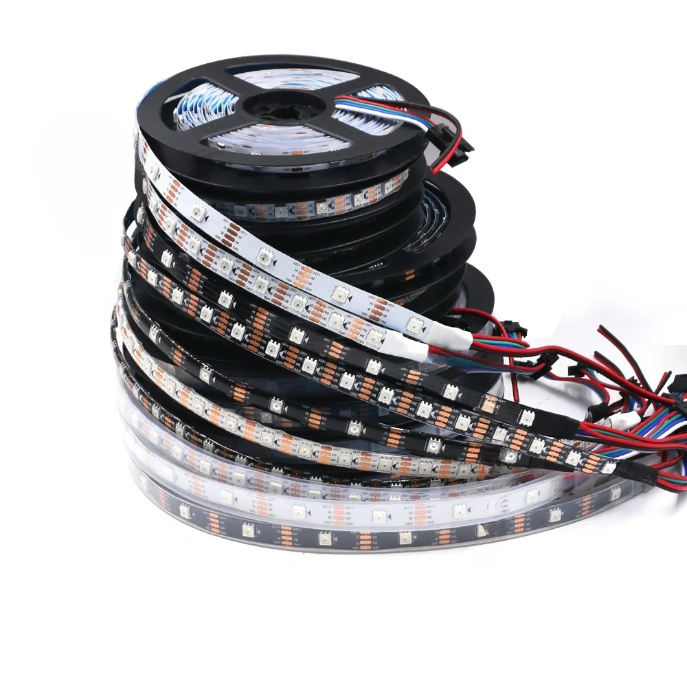 

5V 12V WS2813 WS2815 Led Strip Addressable Rainbow Light RGB Dream Color 30 60 144 LEDs Pixels Strips Flexible Tape Home Decor