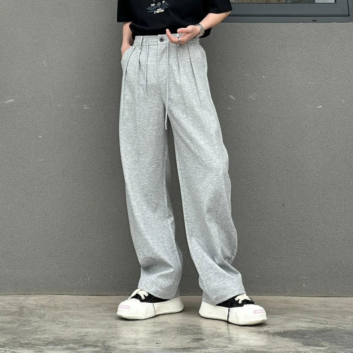 

American Sle Summer Sport Design Loose Casual Pants Straight Leg Student Sweatpants Youthful Vitali Cotton Blend mid Waist