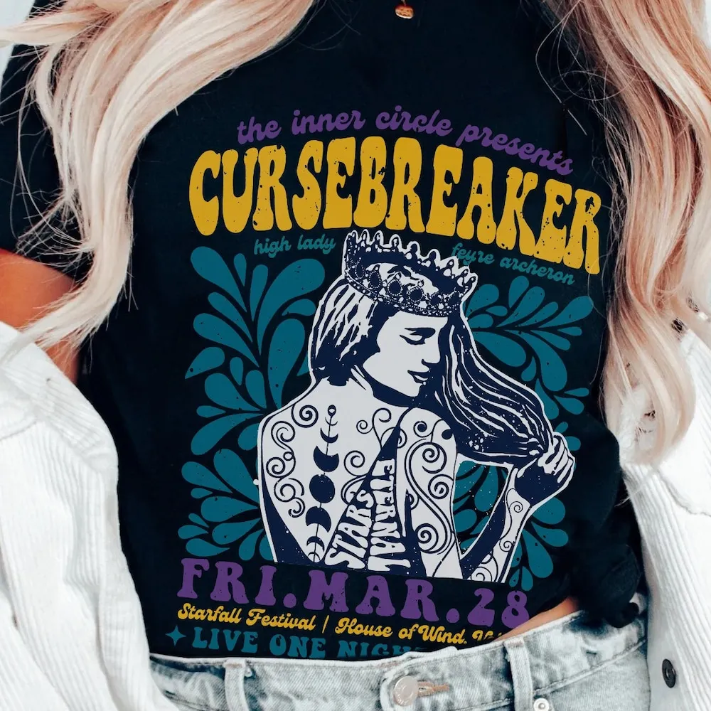 Cursebreaker Vintage Concert T Shirt Officially Licensed Sarah J Maas Sjm Acotar Mist And Fury Rhysand Fangirl High Lady