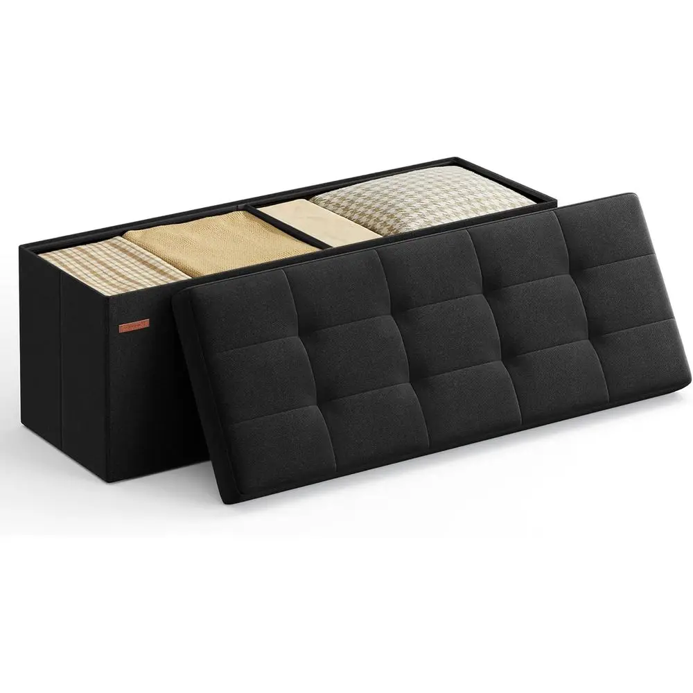 

43 Storage Ottoman Bench - Upholstered Foot Rest, End of Bed Storage, 660 lb Capacity, Suitable for Living Room, Bedroom, Entryw