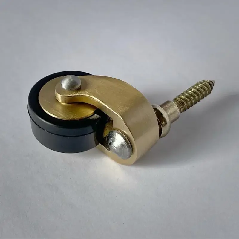 4PCS European Style Brass Casters - Silent Swivel Rubber Wheels with Screw Mount for Furniture, Trolleys & Cabinets (M8/M10)