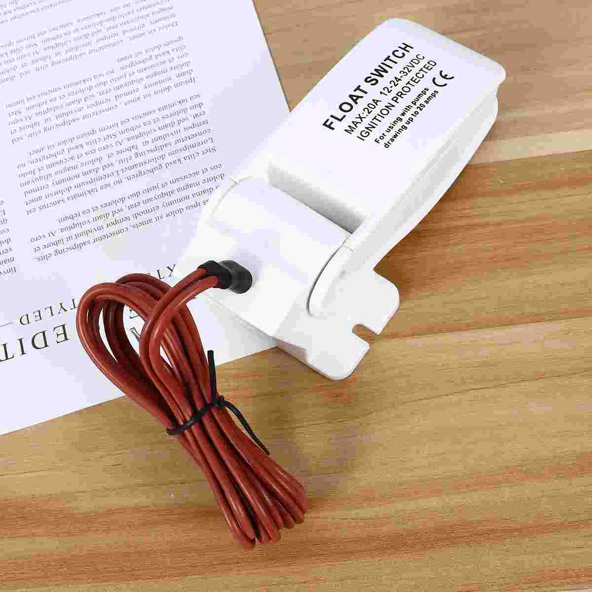 

12V Automatic Electric Boat Machine Bilge Pump Float Water Level Controller Flow Sensor Float A05-202001 White