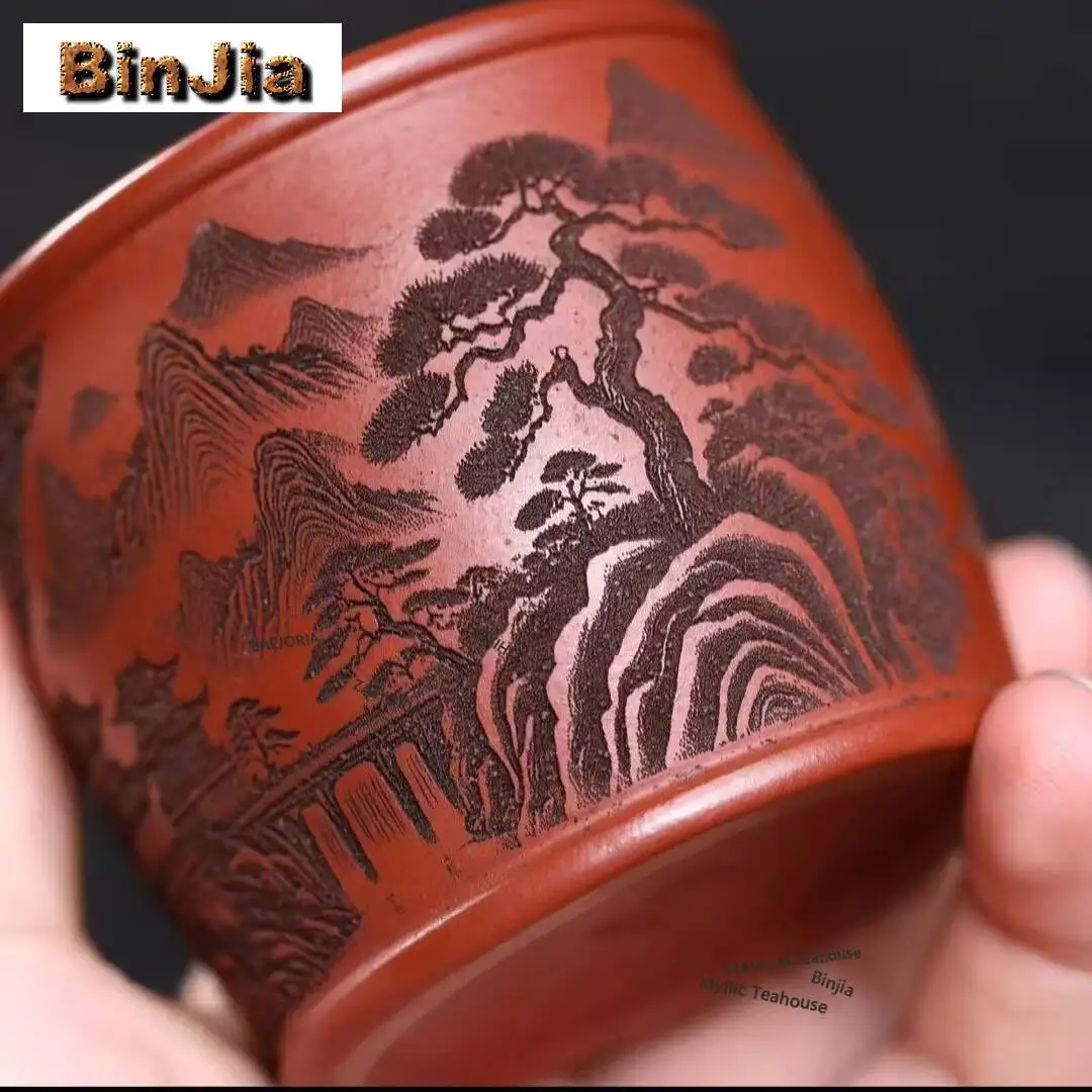 150ml Yixing Purple Clay Lantingxu Teacup Vintage Tea Bowl Jug Tea-tasting Fragrance Cup Jianzhan Master Cups Tea Services