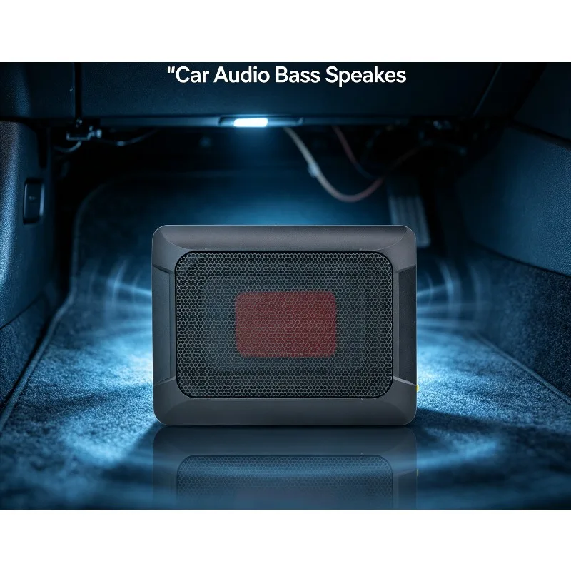 8 Inch Slim Under‑Seat Active Car Subwoofer High Power Heavy Bass Unit For Automobile Interior Audio System Sound Quality