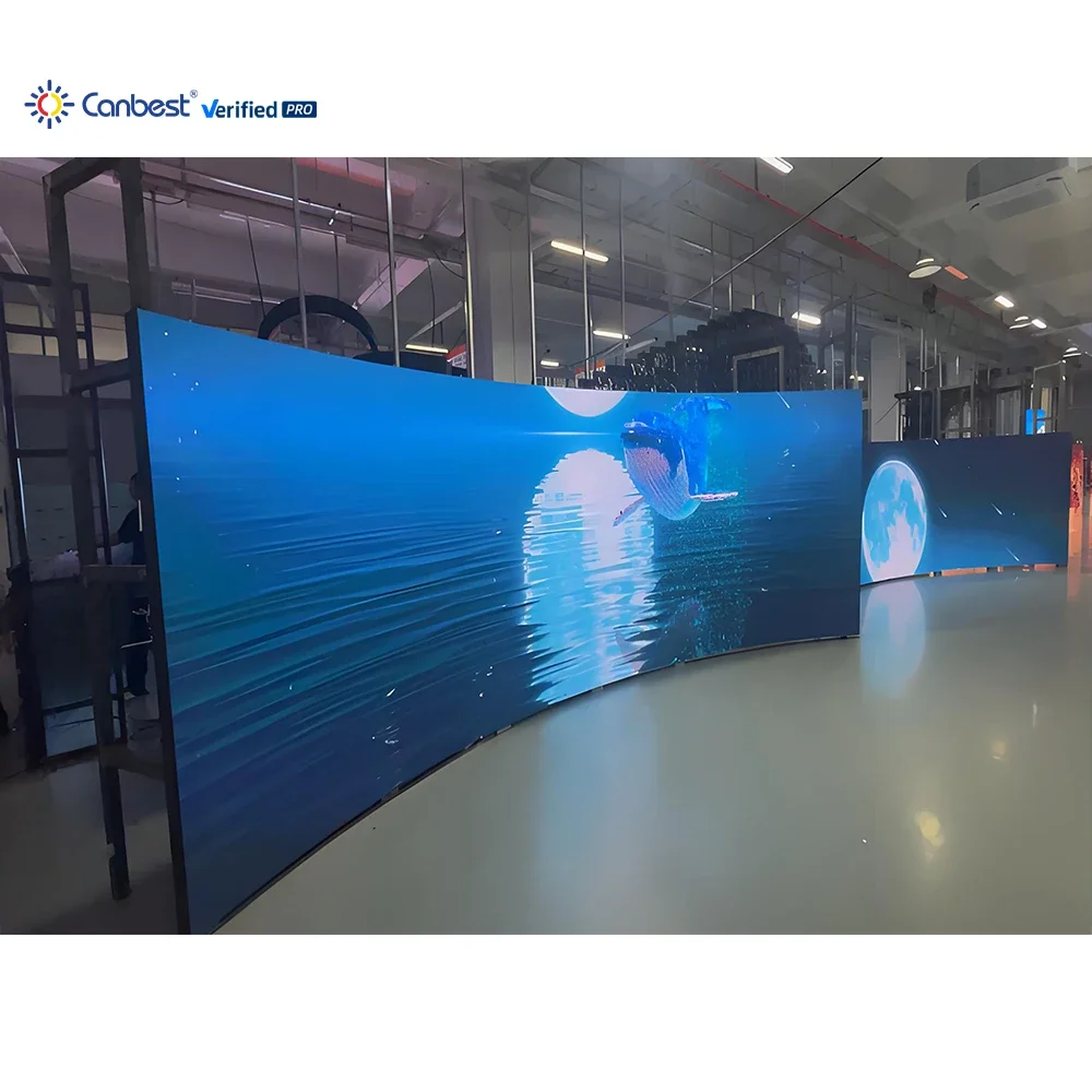 P2.5 High Definition Soft Flexible Cylindrical LED Display Screen Curved Seamless Large Size Indoor LED Video Wall Panel
