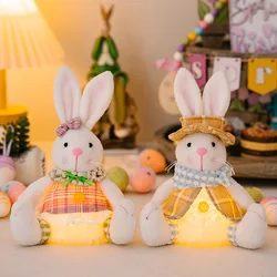 Easter Rabbit Ear with Light Luminous Dolls Easter Decoration 2025 Rabbit Year Gift Kids Rabbit Toy Cartoon Glowing Easter Gifts