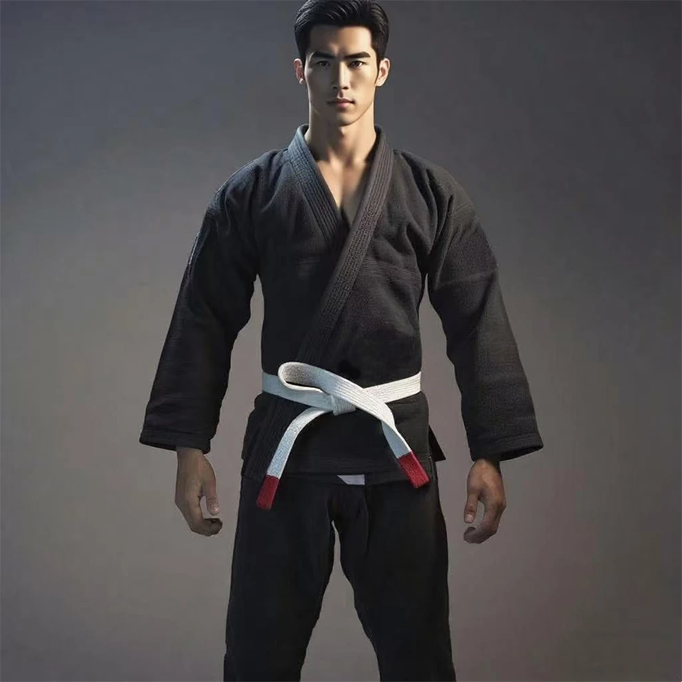 

Бразильское кимоно для джиу-джитсу, тренировочная форма для детей и взрослых, BJJ GI MMA Custome, черно-белые кимоно для джиу-джитсу для мужчин с белым поясом