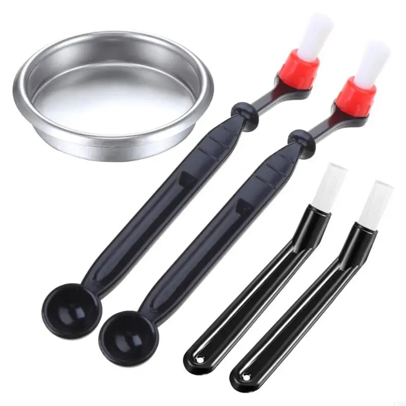U75C Coffee Espresso Machine Group Head Nylon Cleaning Brush Coffee Grime Cleaning Tool with 58mm Metal Blind Filter