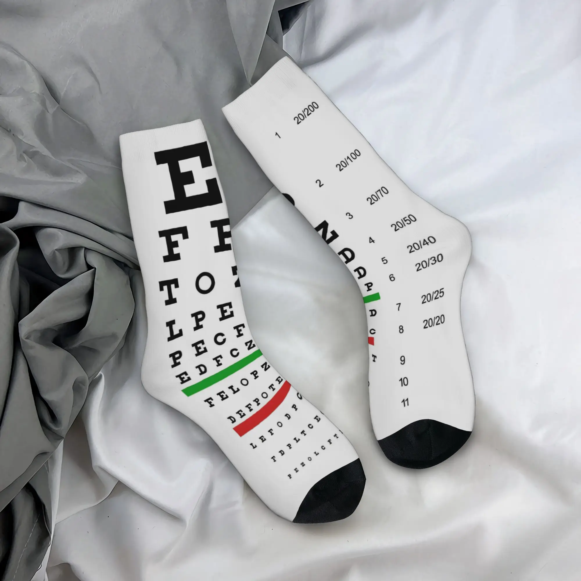 Eye Chart Merch Men Women Socks Non-slip  Skateboard Middle Tube Stockings Super Soft Small Gifts