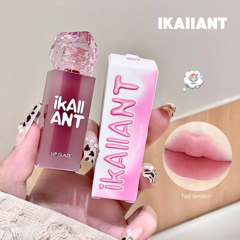 Brillant à lèvres velours mat, soyeux, lisse, longue durée, maquillage, facile à appliquer, rouge à lèvres roseâtre