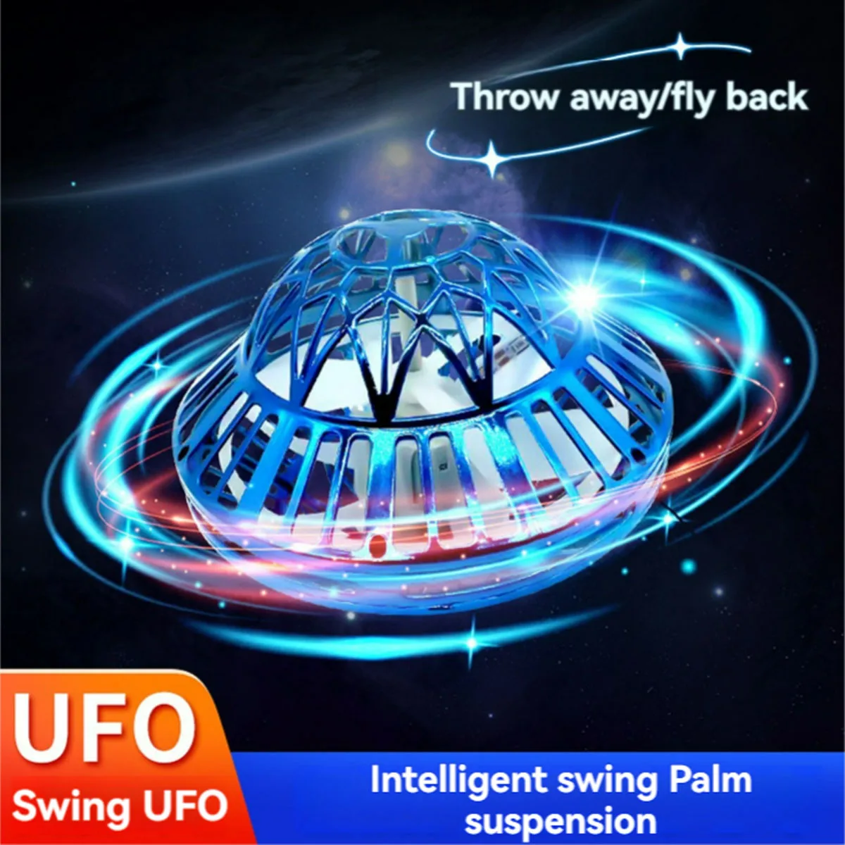 UFO Intelligent Sensing Flying Ball Hovering Saucer Floating Ball Black Technology Fingertip Gyroscope Children\'s Toy