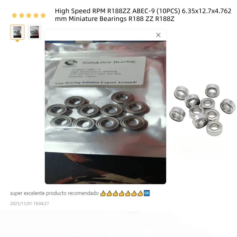 10 Stück 693ZZ Kugellager 3 x 8 x 4 mm ABEC-9 Motorlager 693 ZZ Lüfterlager 619/3ZZ R-830ZZ EMQ Motorlüfterlager 693Z 693 – Detail 19