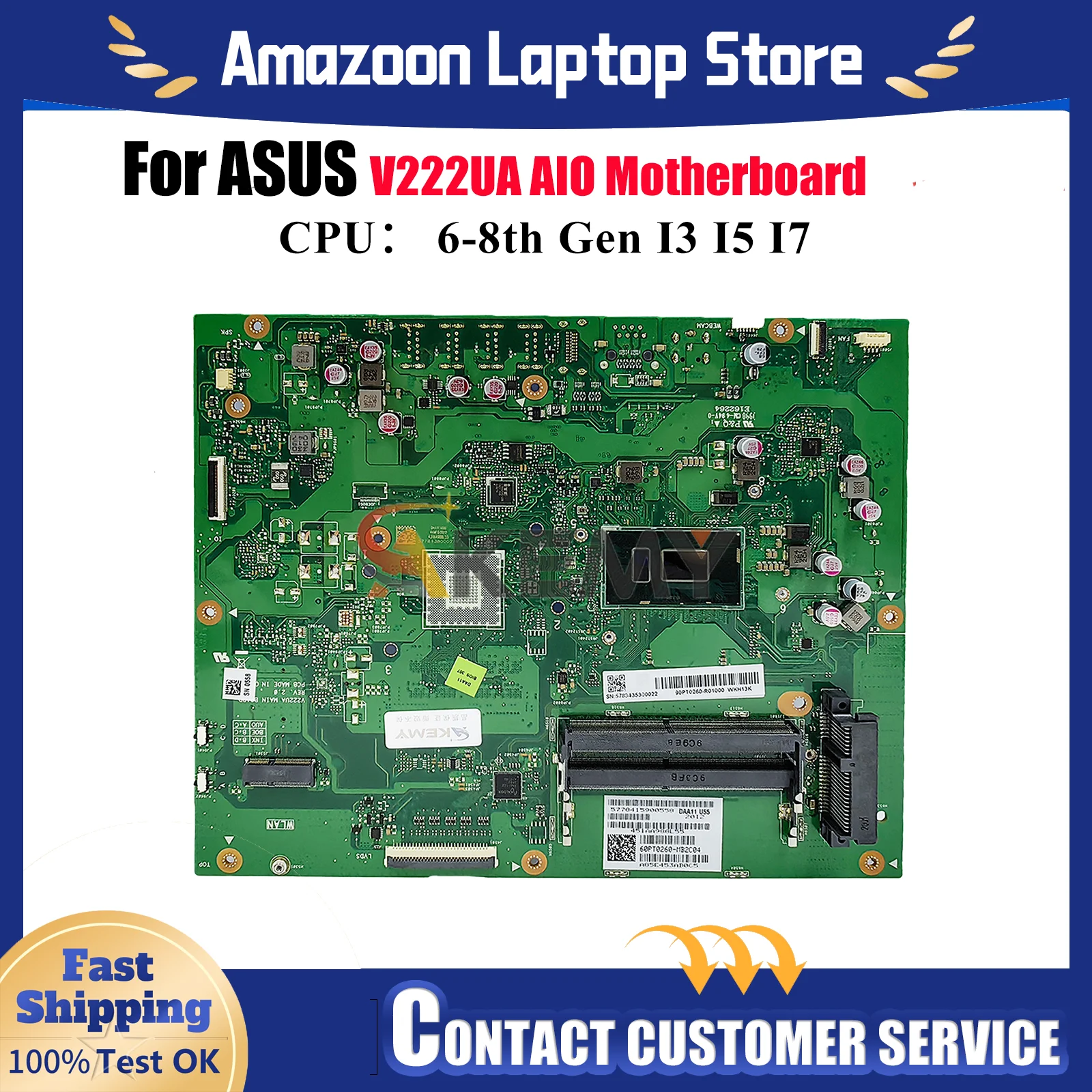 

V222UA Motherboard For ASUS Vivo AiO V222UA V222U Mainboard With I3 I5 I7 CPU 100% tests OK fast shipping High quality