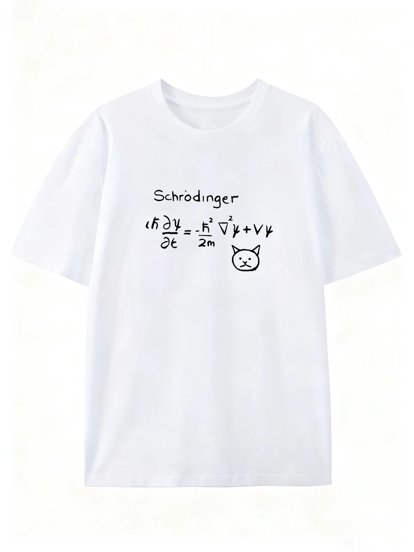 Men's Schr ö dinger Equation and Schr ö dinger Wave Function Printed Pattern T-shirt - Science Geek Fun Physics T-shirt