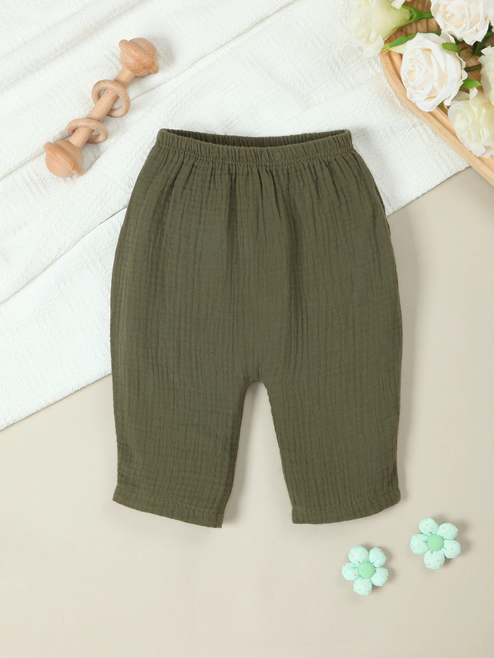

1 шт. мягкие хлопковые штаны для мальчиков, весенне-летние брюки для новорожденных, свободные удобные леггинсы для младенцев (темно-зеленые)