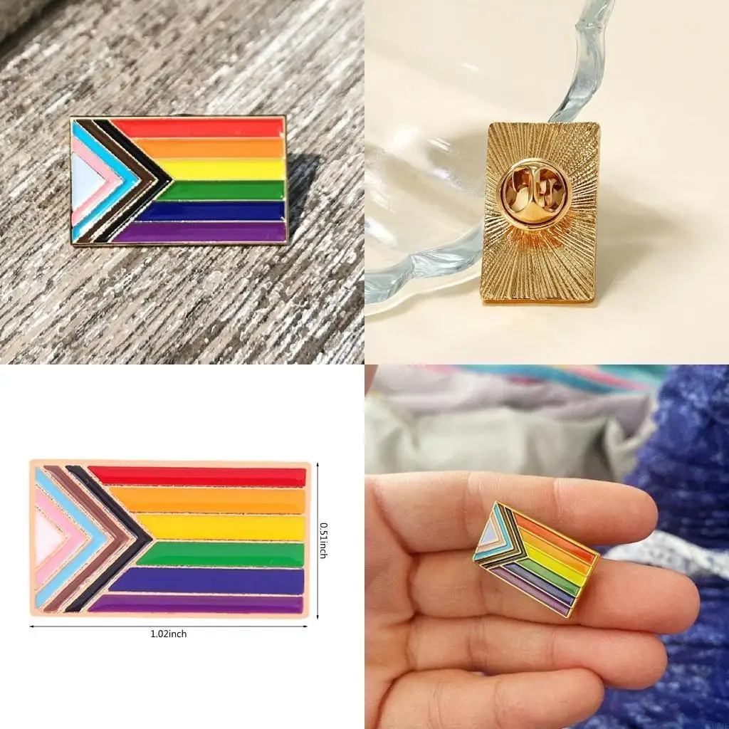   Rainbow Pride Flag Brooch LGBTQ Lapel Pin Ally Badge Equality Gay Lesbian Bisexual Transgender Supports Rainbow Brooch