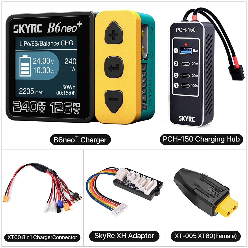 SKYRC B6neo/B6neo + LiPo Batterij Smart Balans Lader DC 200 W PD 80 W Ingang voor RC Model auto Schip Boot Vliegtuig