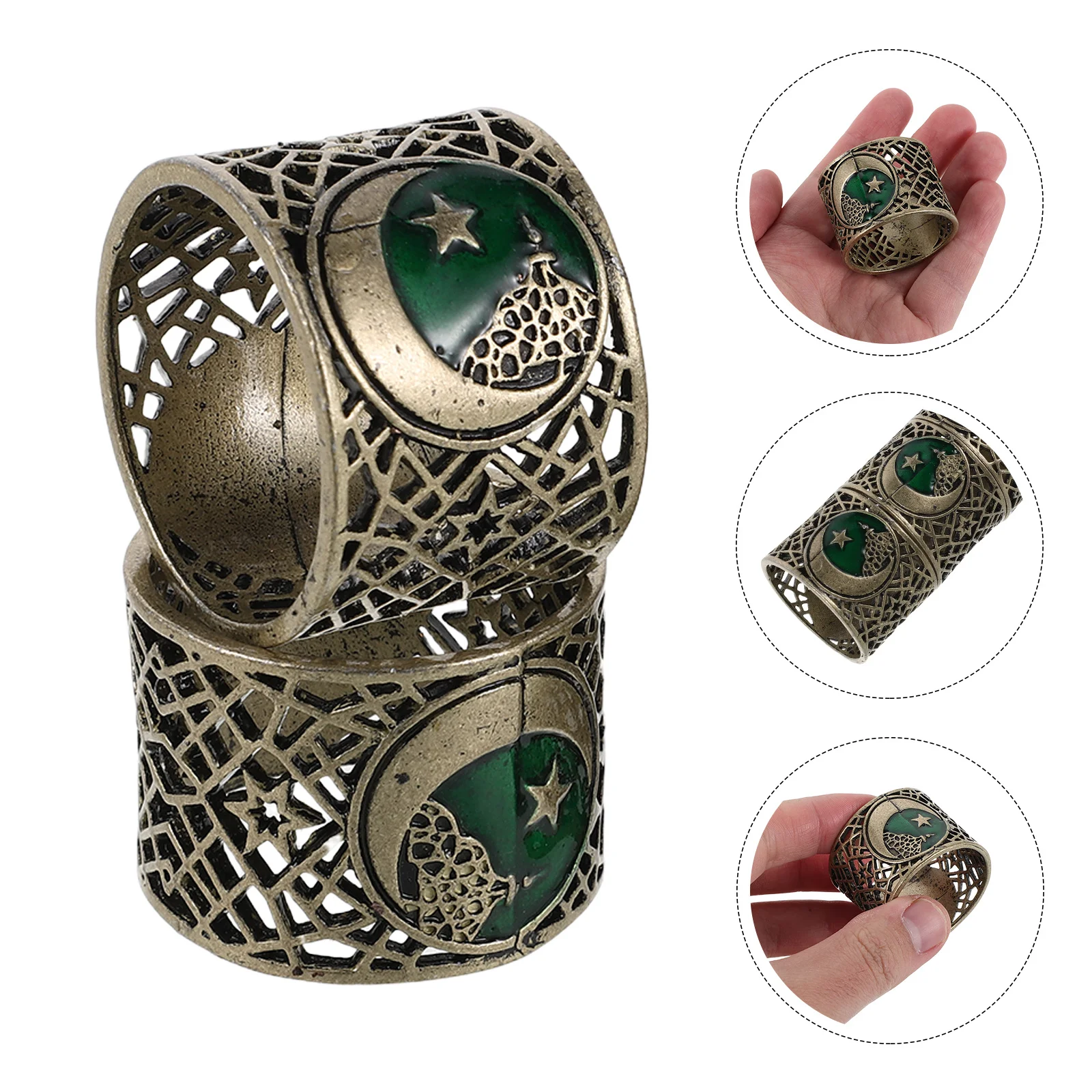 

4pcs Rings 1.57" Gold Alloy Table Napkin Buckle For Eid Mubarak Ramadan Dinner Party Decor Middle Eastern Holiday Table Setting