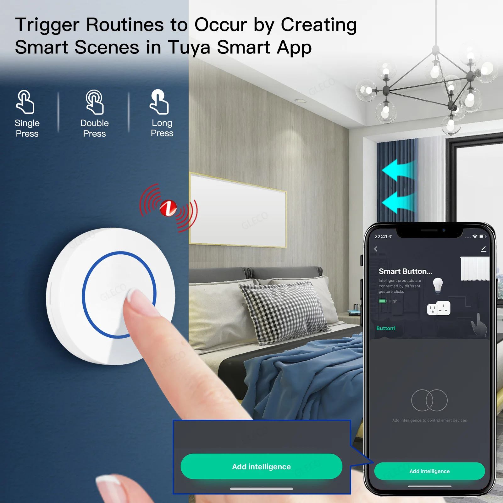 Tuya ZigBee Smart Button Scene Switch Wireless Remote on Off Key Controller Multi-scene Linkage Switches Smart Automation