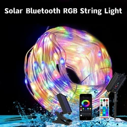 10m 20m Smart Dream color Rgbic LED Lichterkette Licht Solar Bluetooth wasserdichte Girlande Weihnachten String Lampe RGB Outdoor-Dekor