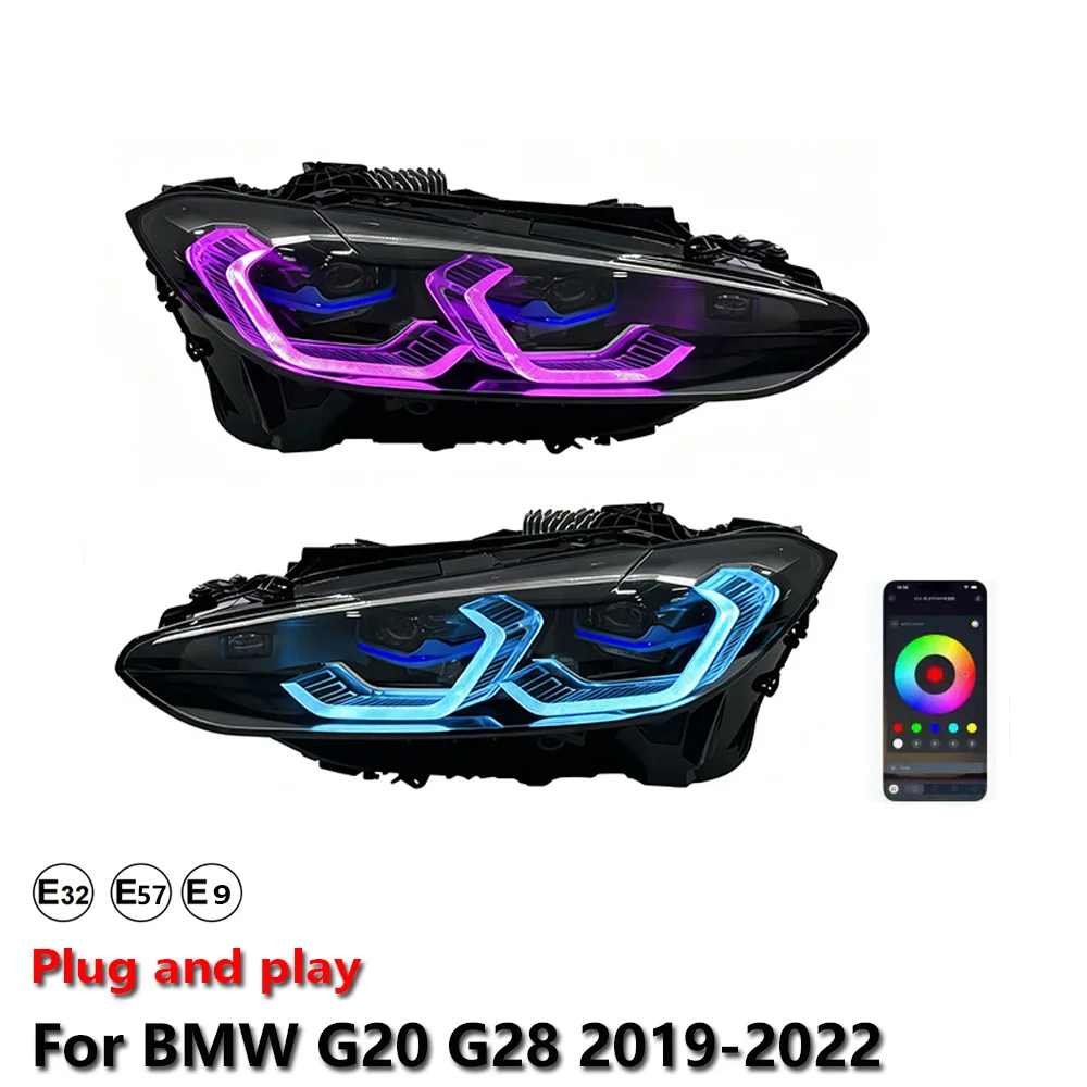 Car Accessories LED Headlight Light For BMW G22 G80 G82 2021-2025 RGB DRL Projector Front Headlamp Turn Signal Plug and Play