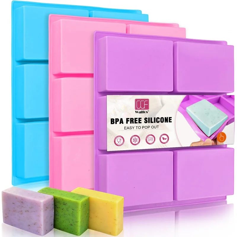 

Silicone Soap Molds 6 Cavities Rectangle Homemade Craft Soap Mold Ice Cube Tray