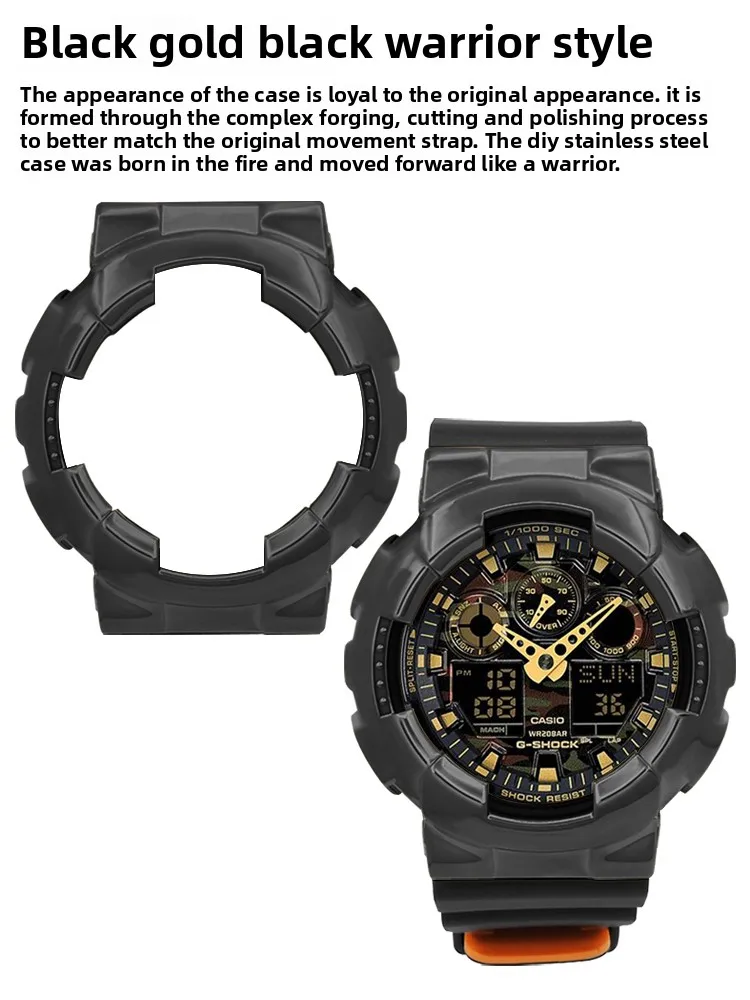 GA-110 طقم عصري الفولاذ المقاوم للصدأ حزام ل كاسيو G-SHOCK GA 110 GA-120 GA-100 الرجال تعديل حزام الساعات سوار إكسسوارات