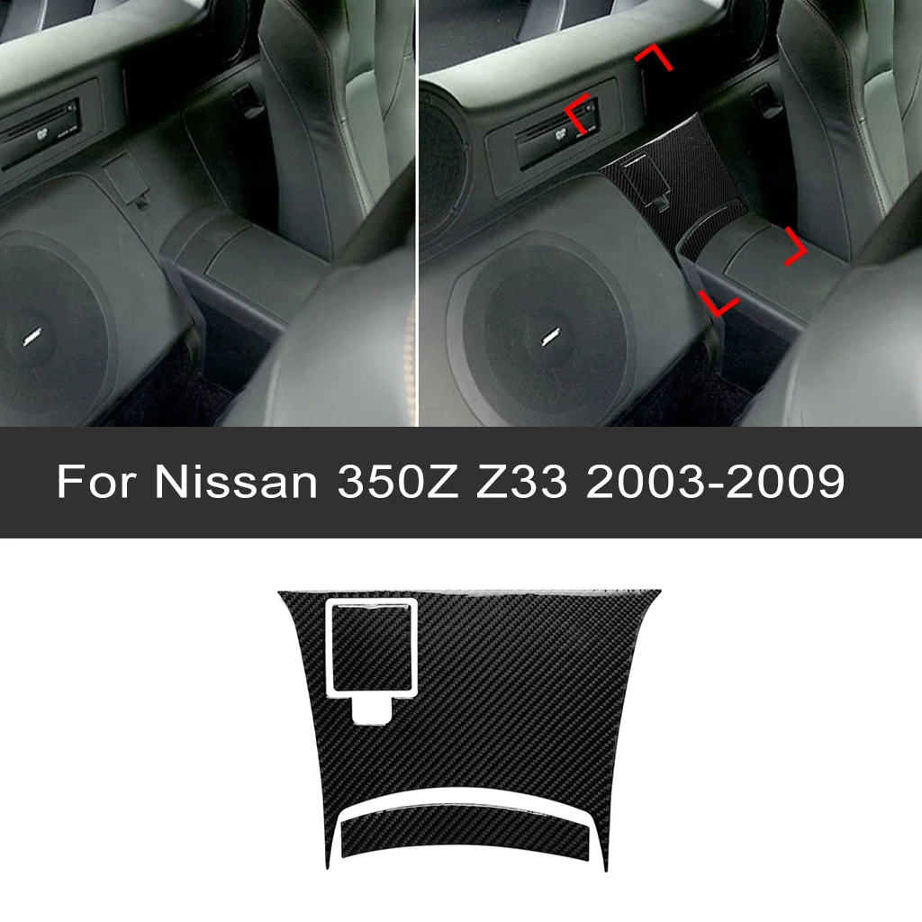 For Nissan 350Z Z33 2003-2009 Accessories Carbon Fiber Sticker Back Row Central Panel Storage 3D Sticker Car Interior Decoration