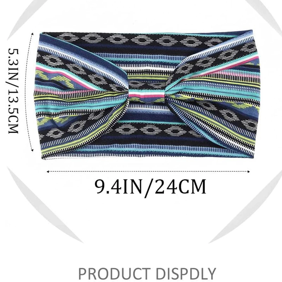 New Bohemian Wide Headband Knotted Yoga Hijab Striped Headband Elastic Headband Headband for Women and Girls