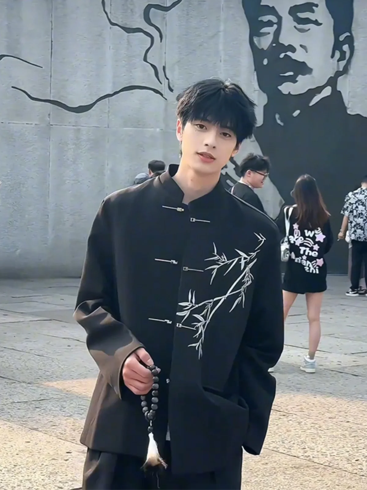 

Новый китайский мужской костюм: пиджак с вышивкой, бамбуковыми вставками на плечах, повседневная одежда в западном стиле, синий.