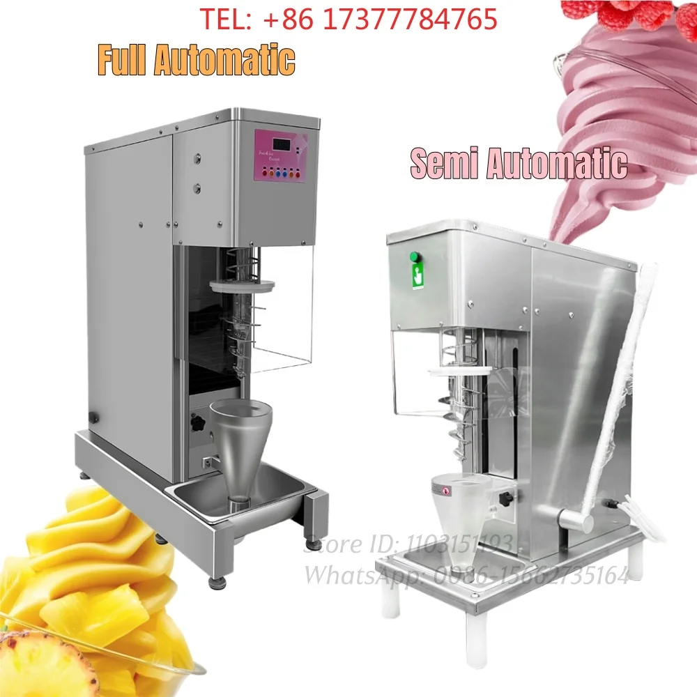 New Automatic Ice Cream Blending Machine Acai Ice Cream Mixer Blender Swirl Fresh Fruit Frozen Ice Cream Mixing Machine