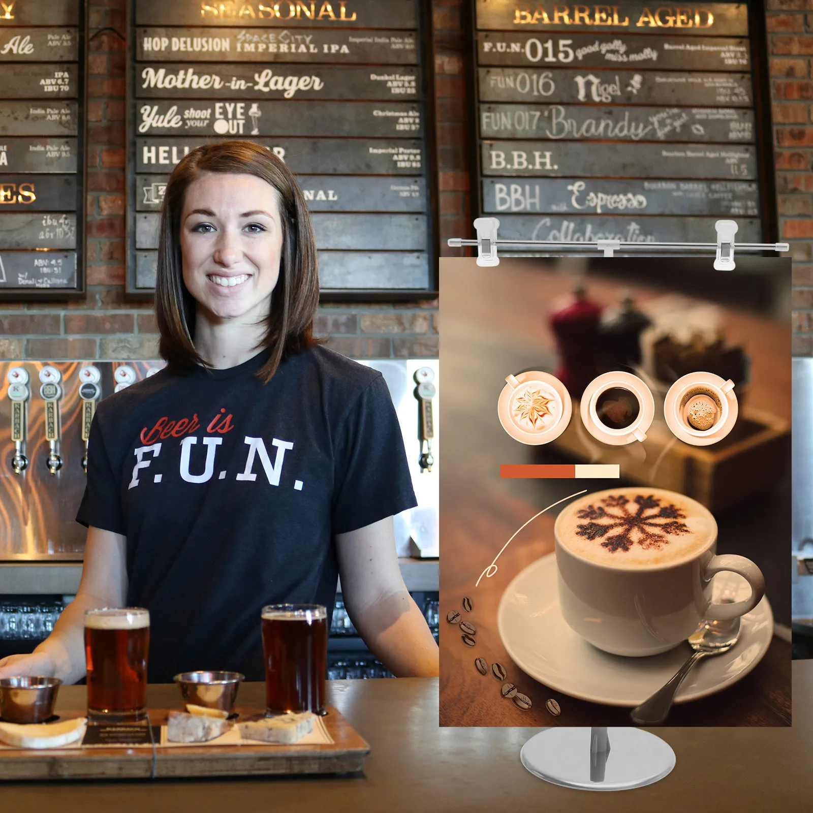 T Shape Poster Holder Stainless Steel Adjustable Display Stand For Signage Advertising Banner Wedding Welcome Signs Table Top