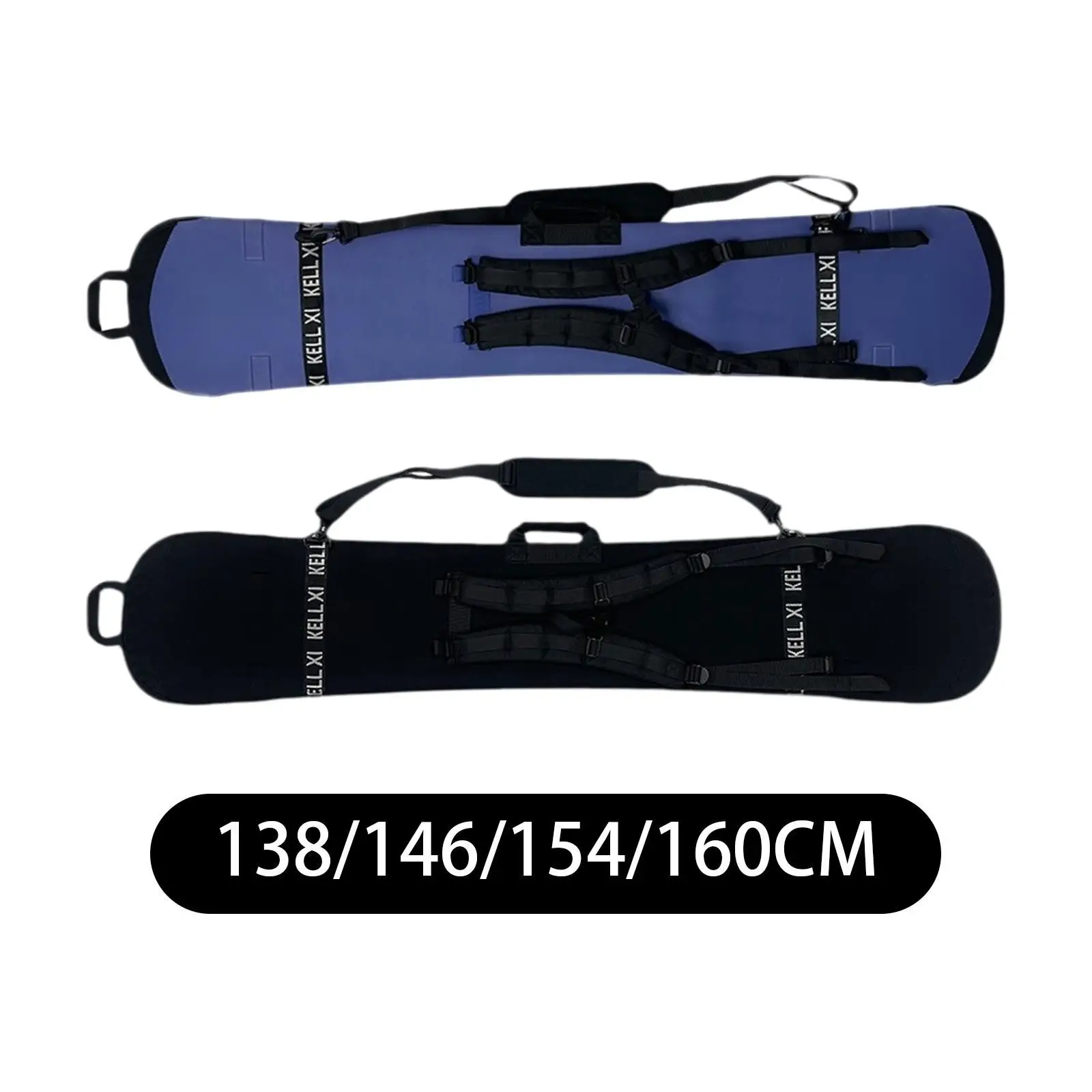 Snowboard Sleeve with Shoulder Straps with Binding on Snowboard Travel Bag