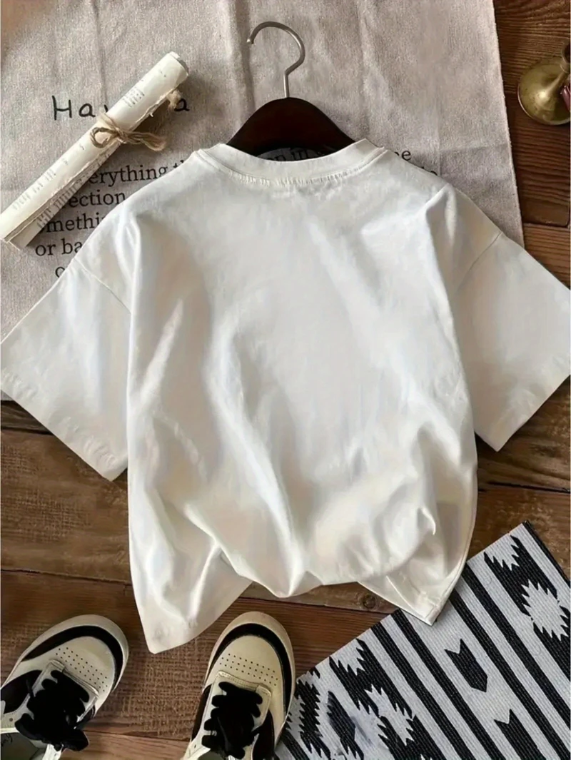 Disney Authorized T-Shirt mit Mickey-Print, kurzärmeliges, lässiges Oberteil mit Rundhalsausschnitt, geeignet für Sommer und Frühling, Damenbekleidung