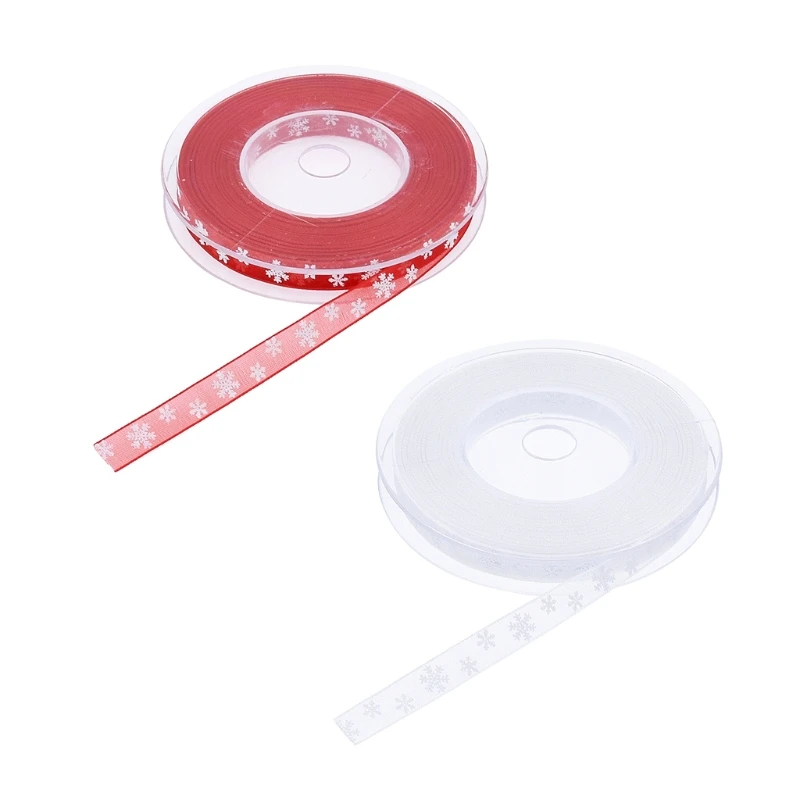 Snowflake Printed Grosgrain Ribbons for Gift Wrapping Wedding Decoration Hair