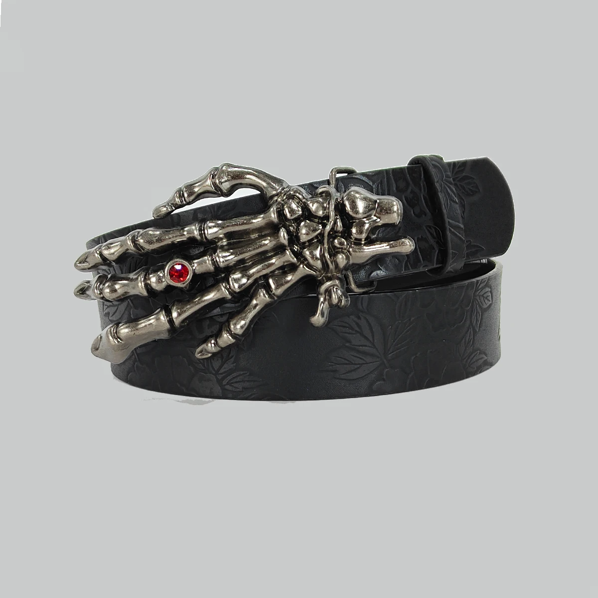 Western PU Leather Belt Cowboy Floral Engraved Jeans Belt for Men and Women Luxury Designer fashion Gothic ACCEssories Waistband - view 2