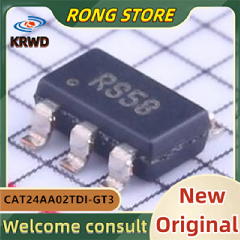 RS58 RS5 RS Chip novo e original, IC SOT23-5, CAT24AA02TDI-GT3, CAT24AA02TDI-GT, CAT24AA02TDI, CAT24AA02T, CAT24AA02, 10pcs