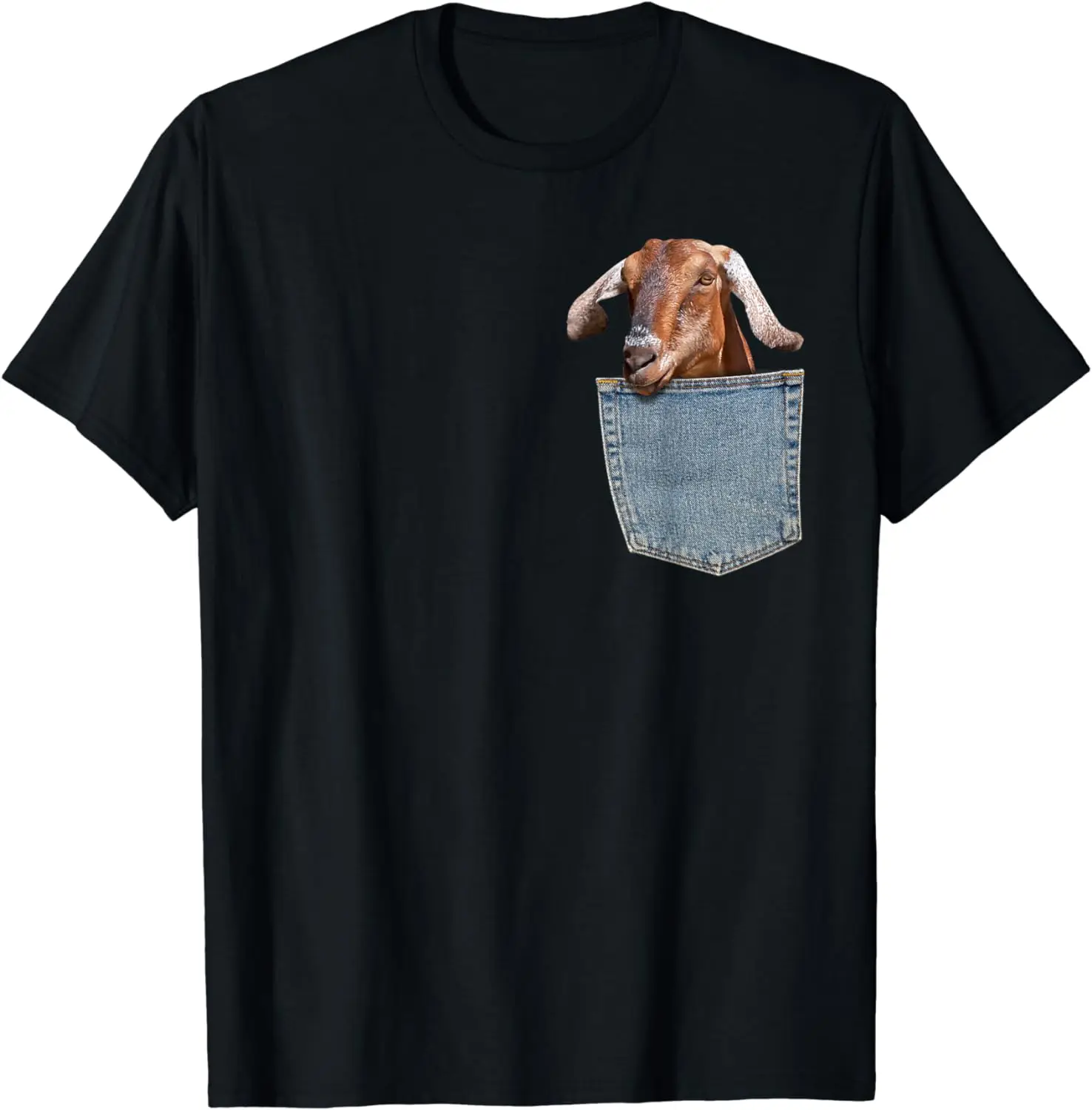 Goat Pocket Baby Goat Peeking Funny Goat Tee shirt Animal