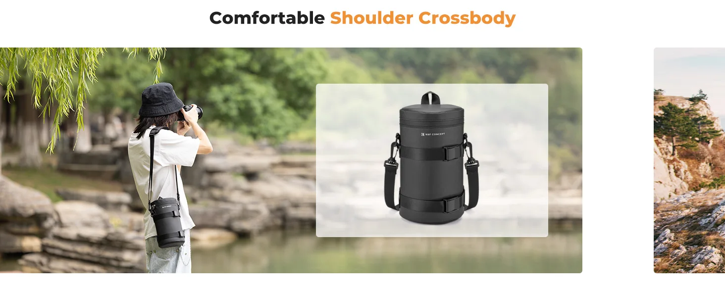 K&F Concept Kamera-Objektivtasche, Objektivtasche, wasserdichter Reißverschluss, stoßfester Rundum-Kameraobjektivtasche für DSLR-Objektive – Detail 3