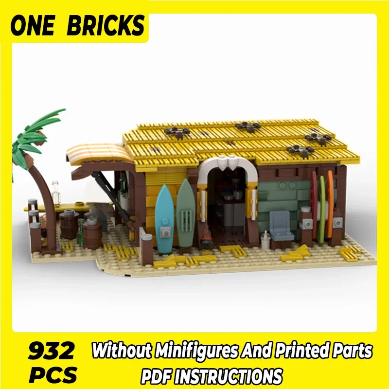 

Moc Building Bricks Street View Model Surf Shop And Bar Technology Modular Blocks Gifts Toys For Children DIY Sets Assembly