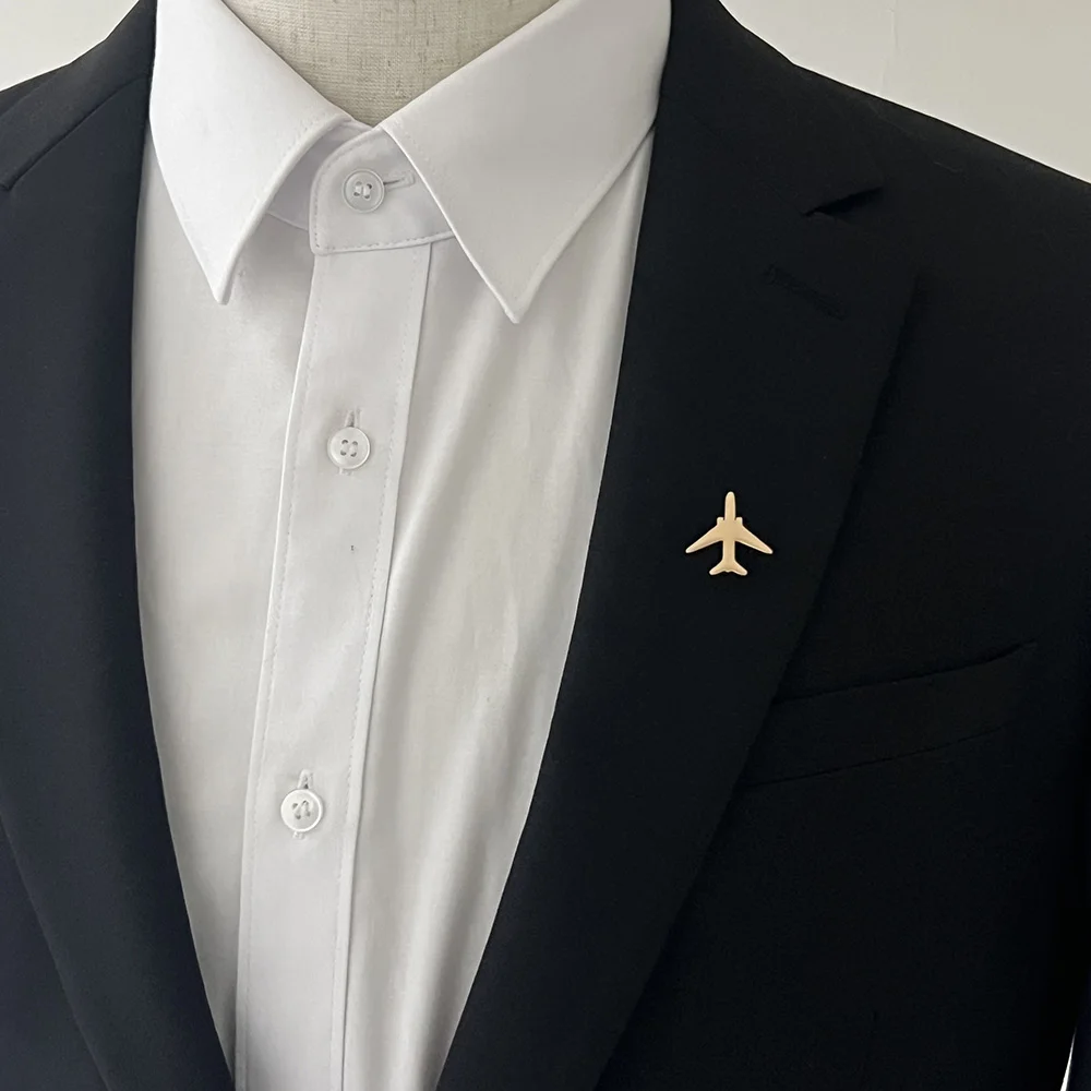 

Aircraft personalized stainless steel brooch for high-end men's and women's dresses, high-end standard badge pin buckle