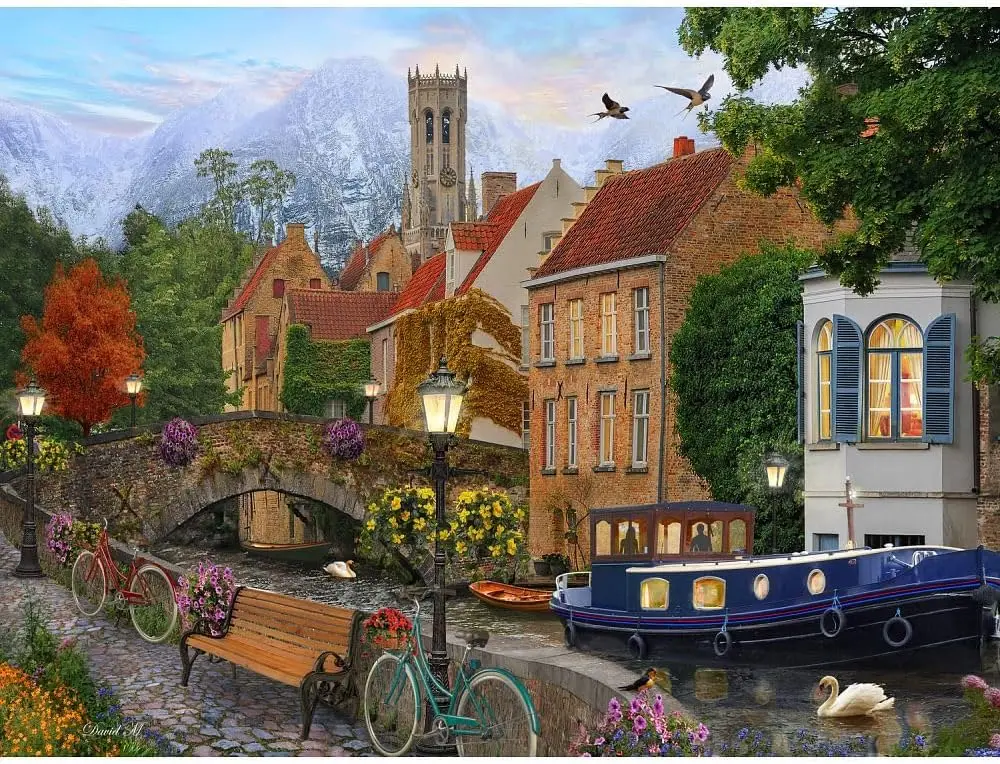 Canal Living 300/500/1000 Pcs Jigsaw Puzzle Wooden Puzzle for Gameroom Bedroom Entertainment Toys for Adult Special Graduation
