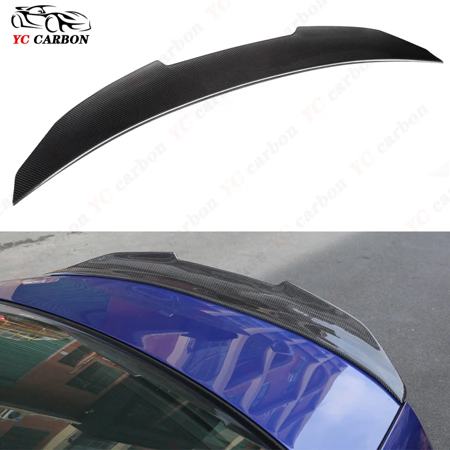 For BMW 4 Series G22 425i 440i 430i PSM Style Carbon Fiber Tail fins Rear Deck Spoiler Duckbill Car Wing Retrofit the rear wing