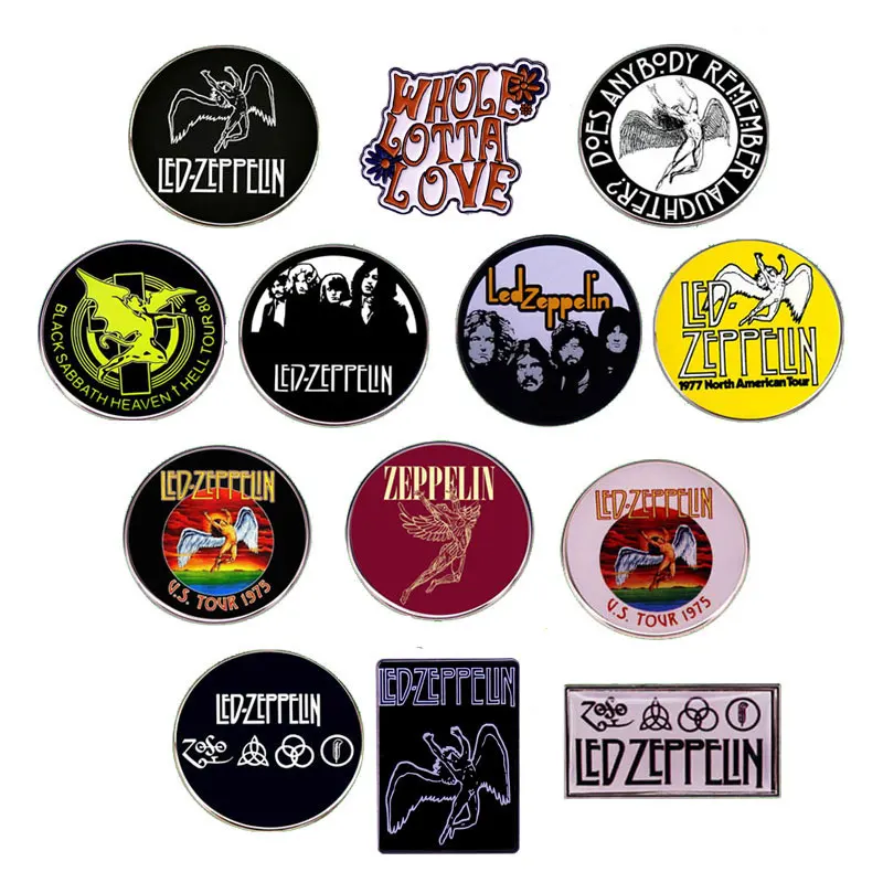 Creativity Metal Rock Band Pin Personalized Alloy Enamel Badge Clothing Knapsack Decorate Brooch Lapel Accessories Medal Gift