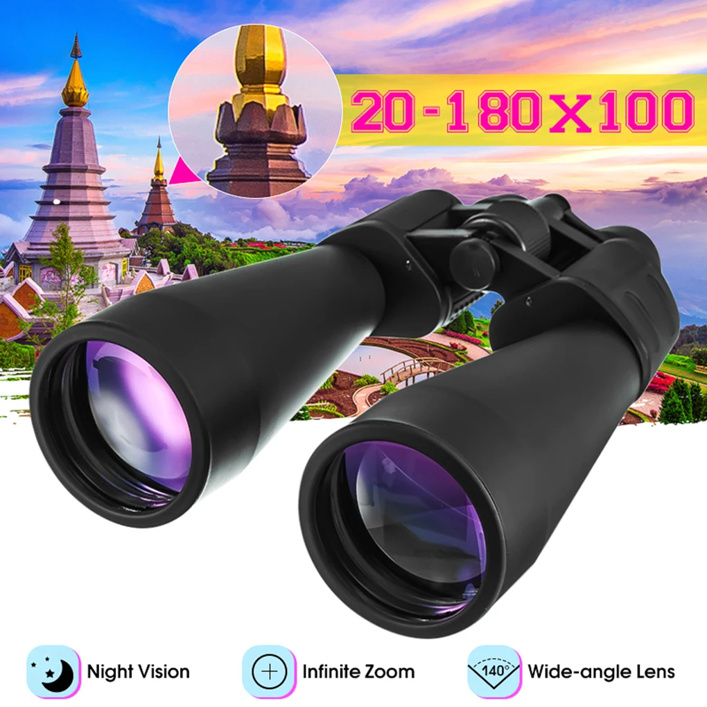 20-180X Binocular Hunting Camping Traveling Navigating Anti-slip Adjustable Zoomable Telescope Outdoor Accessories