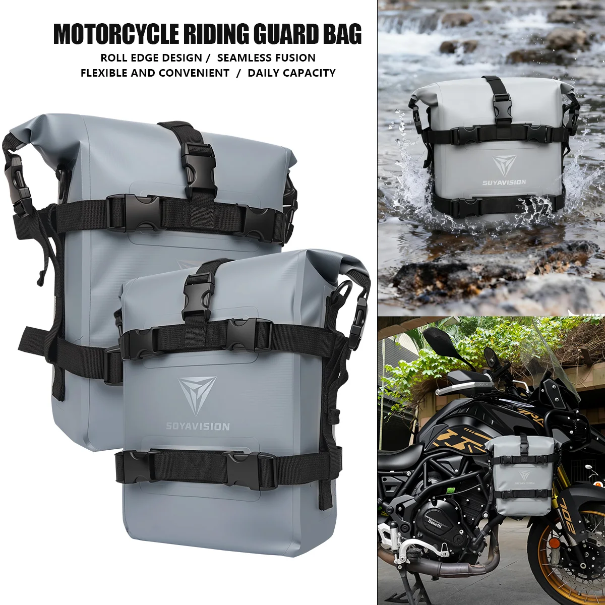 

Motorcycle Bag 8L 10L 12L Crash Bars Bumper Bag Multifunctional Waterproof Storage Tools Pack Riding Equipment Package