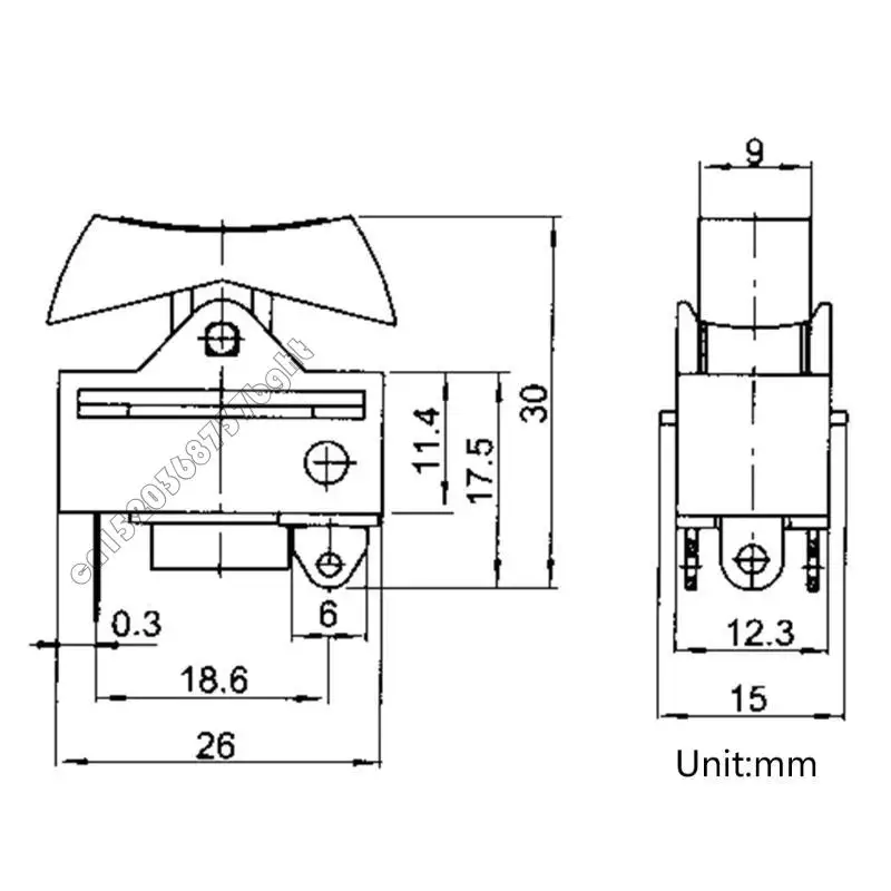 Peças do secador cabelo 3 pinos 3 Position Rocker interruptor ON/OFF SWITCH RELO RELO 4XFB